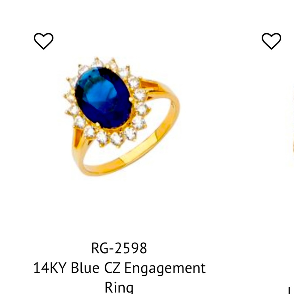 14 K TELLOW GOLD SAPPHIRE CUBIC ZIRCONIA